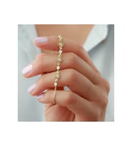 925 Ayar Gold Zirkon Taşlı 3'lü Çiçek Gümüş Bileklik