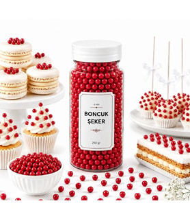 Dr. Gusto 4 Mm Kırmızı Boncuk Şeker 250 Gr