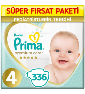Prima Premium Care 4 Beden Bebek Bezi 84x4 336 Adet