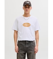 JACK JONES Erkek Yazı Baskılı Tişört 12297891 (Beyaz)
