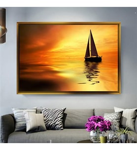 Altın Çerçeveli dekoratif tablo l1857 (Gold)
