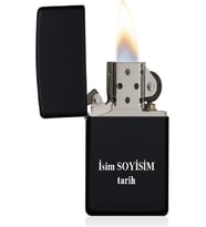 MOBGİFT Zippo Model Isme Özel Çakmak Benzinli (siyah)