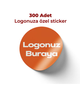 Logo Sticker - Logonuza Özel Sticker Seti - 300 Adet 4x4 cm Ölçü Değiştirilebilir