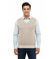 Erkek V Yaka Süveter Çelik Örgü Regular Kalıp 5206H BGL-ST04841 (Taş)