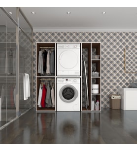 Kenzlife çamaşır-kurutma makinesi dolabı ve giysi dolabı cevheri sağ cvz 180*170*60  banyo (Beyaz)