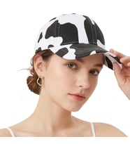 Valkyrie İnek Desenli Kadın Şapka Ayarlanabilir Baseball Cap Siyah Beyaz Spor Günlük Unisex