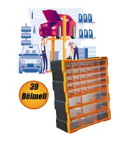 Çekmeceli 39 Bölmeli Plastik Organizer Vida, Civata ve Takım Kutusu
