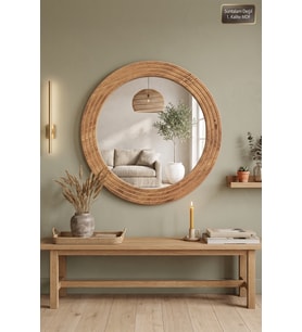 Antik Ahşap Oval Dekoratif Ayna Dresuar Boy Koridor Konsol Aynası Banyo Oda Lavabo Wc Mutfak Makyaj Aynası Yn-118