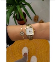 Retro Kare Gold Bayan Kol saati, sevgililer günü hediyesi, sevgiliye hediye, doğum günü hediyesi, yeni iş hediyesi, geçmiş olsun hediyesi, altın kolye, kız arkadaş hediyesi, hediye altın kolye