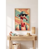 Flamingo Şıklığı 1. Kalite Ahşap Çerçeveli Tablo