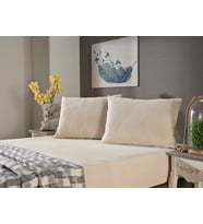 Doqu Home Penye Çarşaf Takımı Çift King Size- Krem