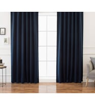 Evdepo Home Lacivert Karartma Blackout Pilesiz Fon Perde, Tek Kanat