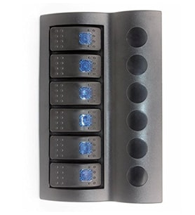 BFY Marin Otomatik Sigortalı Switch Panel, 6 Anahtar, Mavi (STD)
