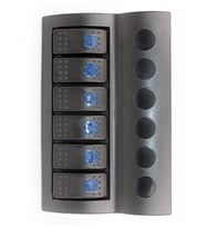 BFY Marin Otomatik Sigortalı Switch Panel, 6 Anahtar, Mavi (STD)