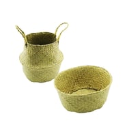 2IN1: KULPLU - KULPSUZ HASIR ORGANİZER SEPET Ç: 33---25CMY:15-30CM (5343)