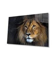 Aslan Hayvan Cam Tablo 4mm Dayanıklı Temperli Cam