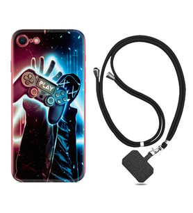 Apple iPhone 5 6 7 8 Plus Se XR Kılıf Boyun Askılı Silikon Play Me 1757