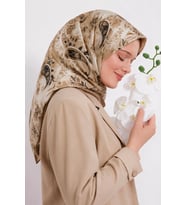 Lesscarves Desenli Pamuk İpek Eşarp LS2203