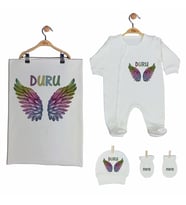 Pia Baby Gl 2207 İsme Özel Battaniyeli Tulum Set