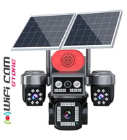 4 Kameralı Çift Panelli Aov 7/24 Kayıt Solar Kamera (Siyah Beyaz)