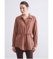LCWAIKIKI Classic Kahverengi Dokulu Kadın Gömlek Tunik