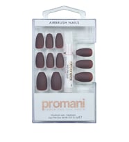 Promani PR-5018 Mat Koyu Bordo Takma Tırnak Seti