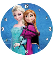 Cakatablo  Frozen Elsa Ve Anna Görseli Duvar Saati