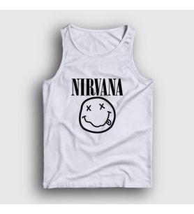 Presmono Unisex Beyaz Logo Nirvana Atlet 99498tt (Beyaz)