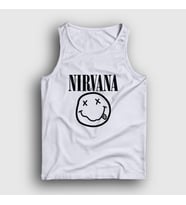 Presmono Unisex Beyaz Logo Nirvana Atlet 99498tt (Beyaz)
