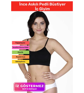 Yeni Sezon Esnek Askılı Pedli Rahat Konforlu Kadın Beyaz Ince Askılı Pedli Büstiyer İç Giyim