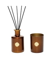 Kahverengi Golden Glow 200 ml Oud Vanilya Oda Kokusu ve Mumluk Seti