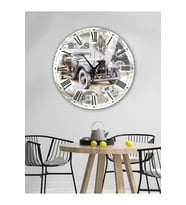 BİLGE LAZER Retro Tasarımlı Duvar Saati 35x35 Cm (Desenli)