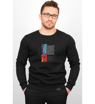 Üç Iplik Şardonlu Baskılı Kapüşonlu Sweatshirt M11 Edw213 (Siyah)