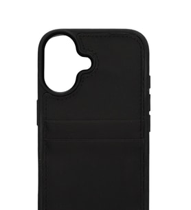 Retro Kartlıklı Premium Deri Kılıf iPhone 17 Mat Siyah