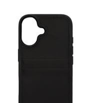 Retro Kartlıklı Premium Deri Kılıf iPhone 17 Mat Siyah
