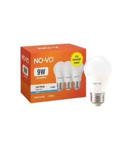 NO-VO 3LÜ AVANTAJ PAKET 9W BEYAZ LED AMPUL E27 806LM 6500K 15.000 SAAT ÖMÜR GO-53-vice 05392