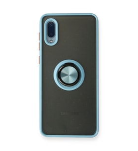 Samsung Galaxy A02 Kılıf Montreal Yüzüklü Silikon Kapak - Buz Mavi