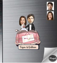 Kişiye Özel Gelin Dağmat Ahşap Magnet -5