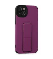Iphone 14 Kılıf Mega Standlı Silikon - Mor