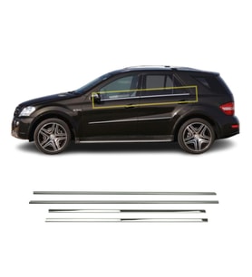 Mercedes Ml Klasse W164 Krom Cam Çıtası 4 Parça 2006-2011 Arası P.Çelik