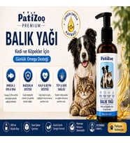 Patizoo Fish Oil 200 ml Kedi ve Köpekler İçin Omega 3 & Omega 6, EPA DHA Balık Yağı, Tüy ve Deri Sağlığı Destekleyici