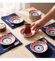 GÜRAL PORSELEN Acem 12 Parça Çay Tabağı 43422