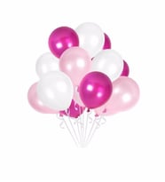 Fuşya - Pembe - Beyaz Balon 10 Adet ( Balonlar Sönüktür)
