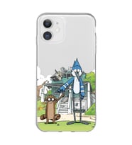 Iphone 11 Uyumlu Mordecai ve Rigby Tasarımlı Şeffaf Telefon Kılıfı