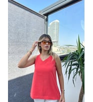 Mercan Kadın V Yaka Düz Bluz