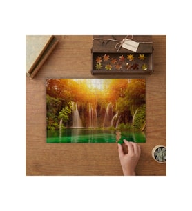 Akarsu - Günbatımı - Ağaçlar Tasarımı 240 parça Ahşap Puzzle Ahşap Kutuda MP04820