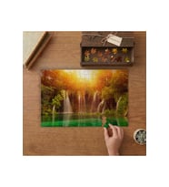 Akarsu - Günbatımı - Ağaçlar Tasarımı 240 parça Ahşap Puzzle Ahşap Kutuda MP04820