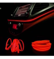 Araç Araba İçi Torpido Ledi Renkli İp Neon İp Led 2 Metre Kırmızı