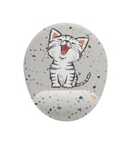 Minik Kedi Desenli Bilek DestekliKaymaz Buruşmaz Kırılmaz Mouse Pad (Çok Renkli)