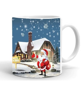 Yılbaşı Noel Temalı Baskılı Seramik Beyaz Kupa 21
